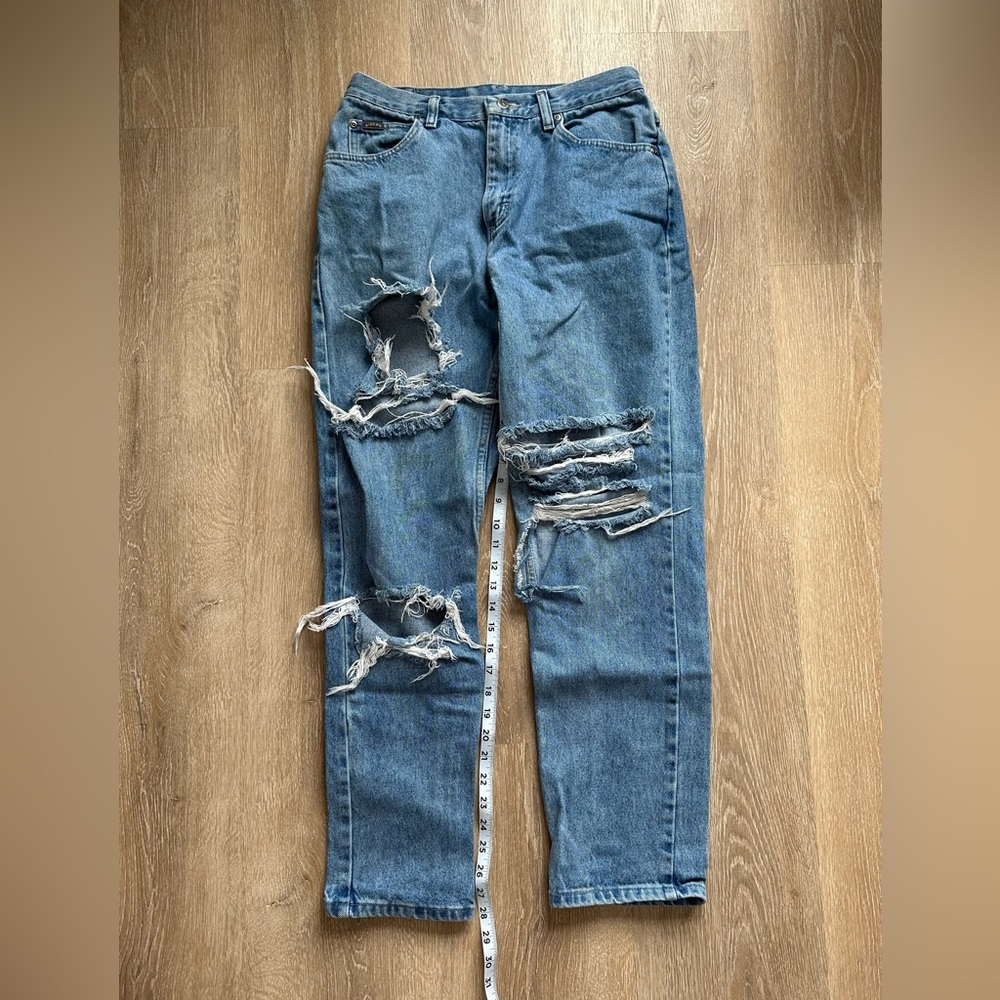 Riders by Lee Ripped Distressed Blue Jeans